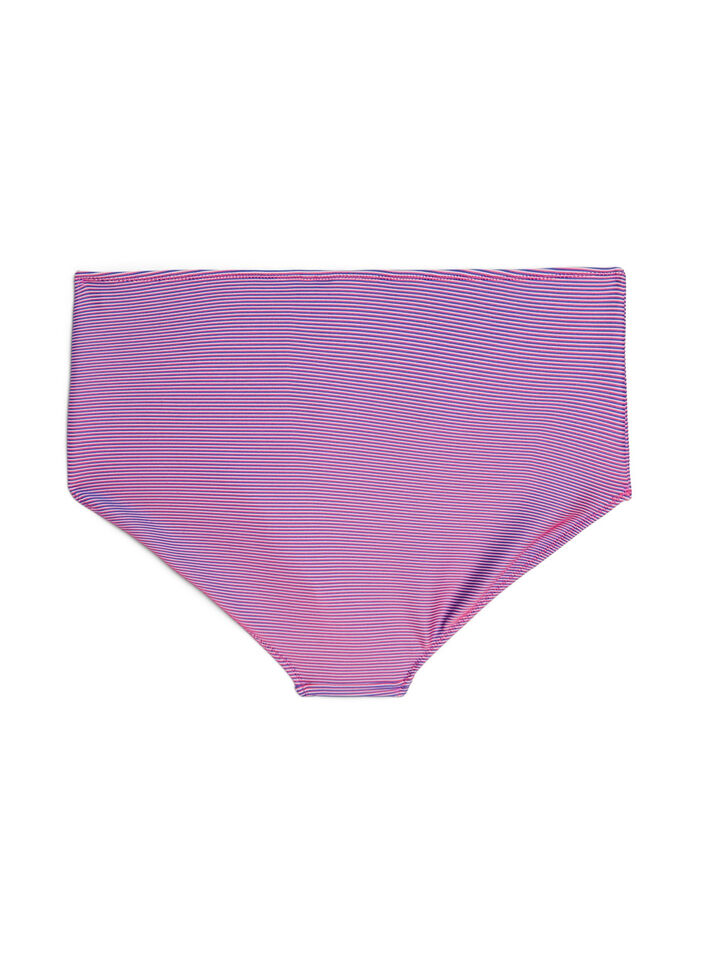 Bikinitrosa med h&ouml;g midja och randig struktur, Rosa, Packshot image number 1