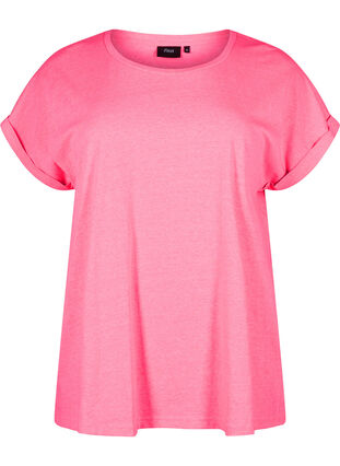 Neonfärgad bomulls t-shirt, Neon pink, Packshot image number 0