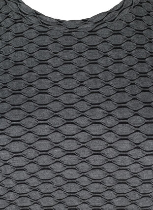 Topp i strukturerat mönster med 3/4 ärmar, Black, Packshot image number 2