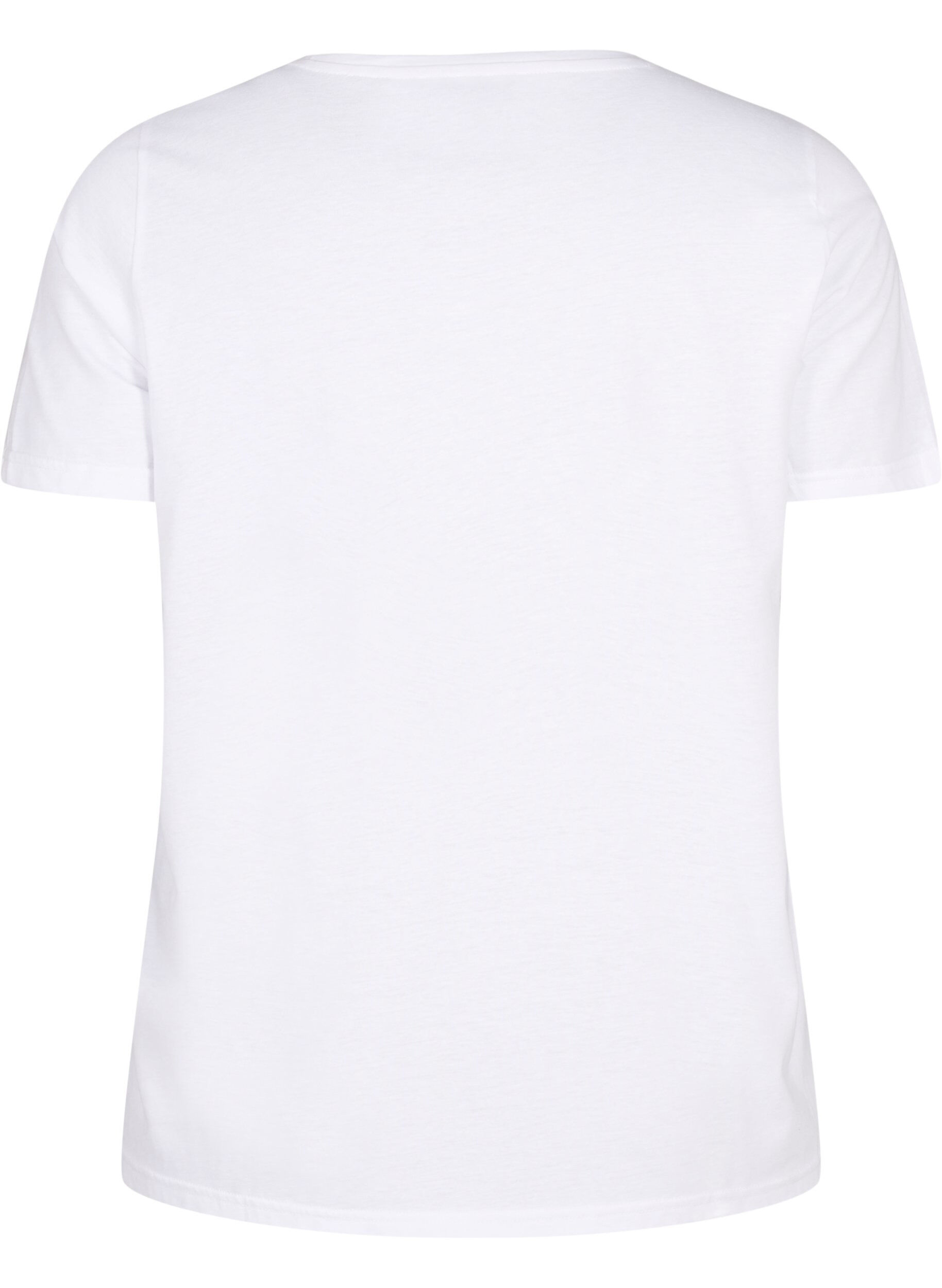 Zizzi T-shirt fr&aring;n FLASH med tryck, Bright White, Packshot image number 1