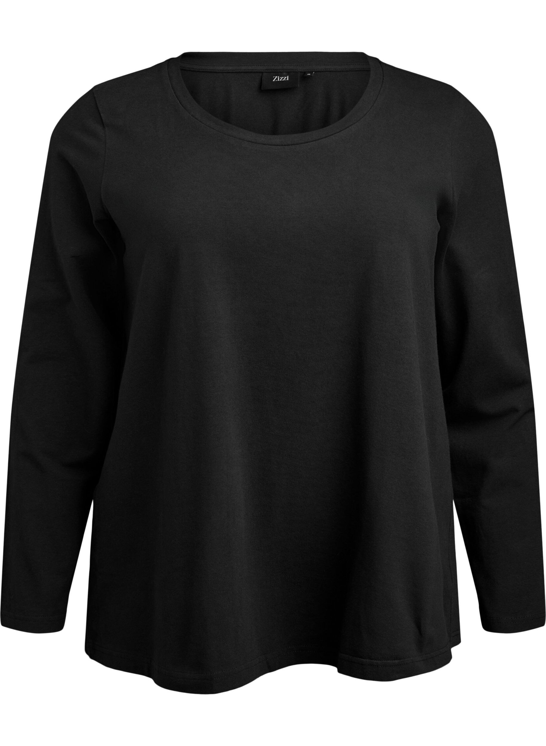 ZizziBaslinne i jersey med l&aring;nga &auml;rmar, Svart, Packshot image number 0