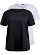 FLASH - 2-pack t-shirts med rund halsringning, Black/White, Packshot image number 0