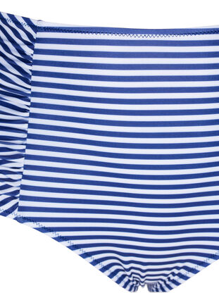 Randig bikiniunderdel med hög midja, Blue Striped, Packshot image number 2
