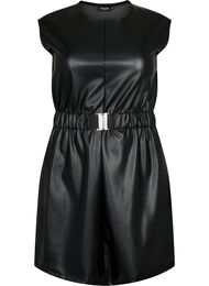 Kort klänning med läderlook, Black, Packshot