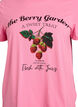 T-shirt i bomull med frukttryck och text, Rosa, Packshot image number 2