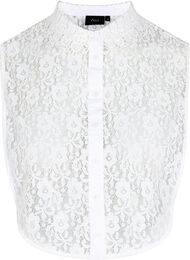 Skjortkrage i spets, Bright White