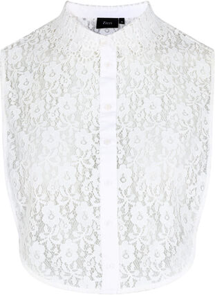 Skjortkrage i spets, Bright White, Packshot image number 0