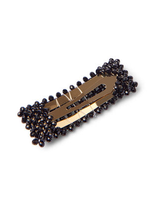 Hårspänne med svarta pärlor, Black, Packshot image number 1