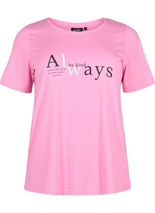 T-shirt från FLASH med tryck, Begonia Pink Always, Packshot image number 0