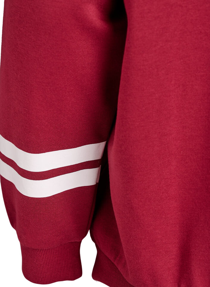 Sweatshirt med statementdetalj, R&ouml;d, Packshot image number 3