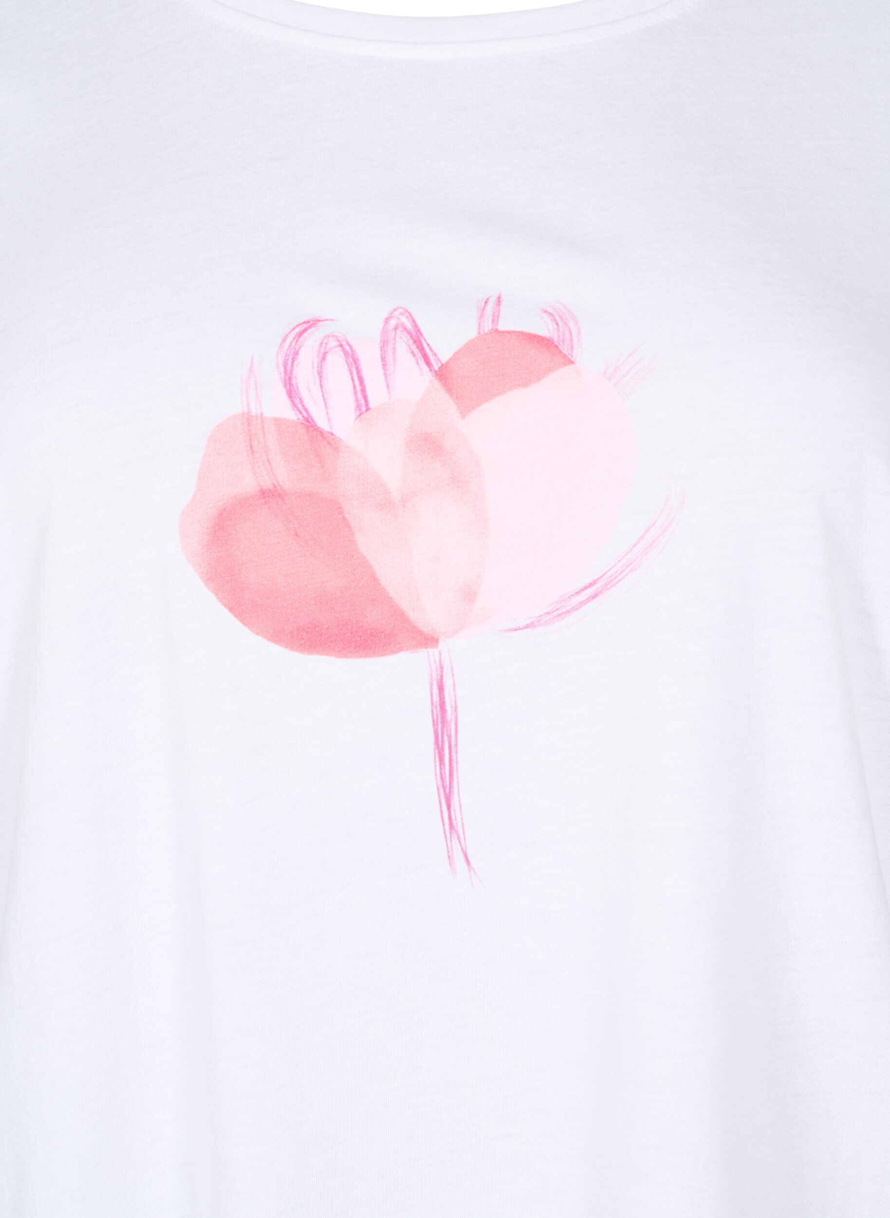 Zizzi FLASH - T-shirt med tryck, Vit, Packshot image number 2