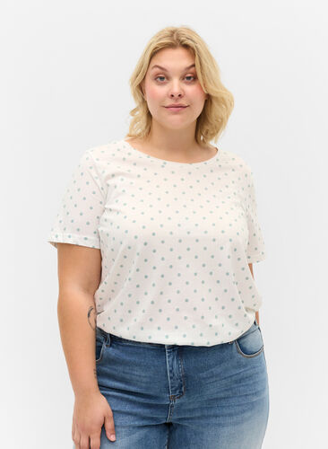 Prickig t-shirt i bomull, Snow White W. Dot, Model image number 0