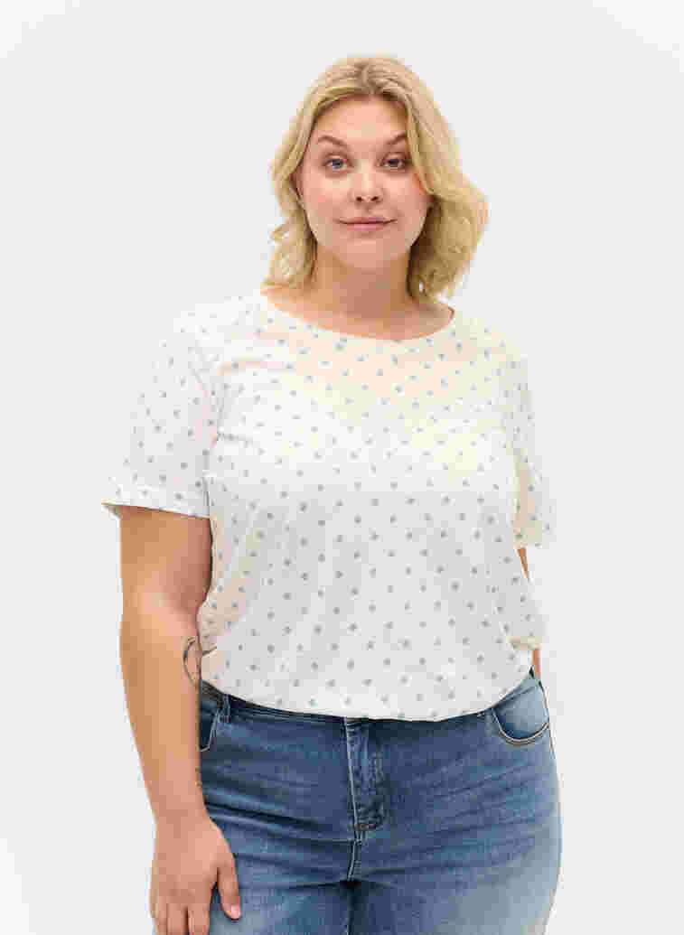 Prickig t-shirt i bomull, Snow White W. Dot, Model image number 0