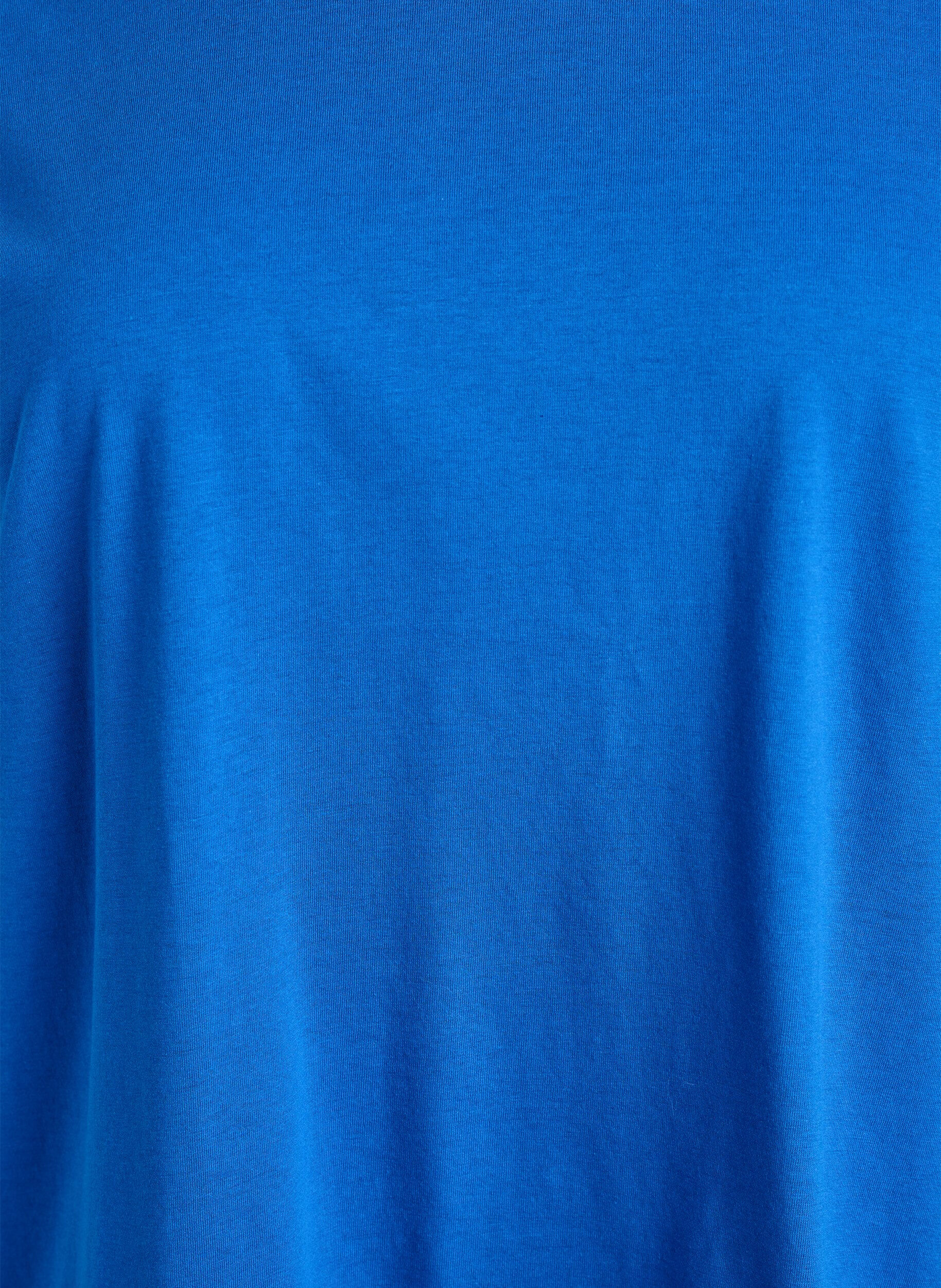 ZizziKort&auml;rmad t-shirt i bomullsblandning, Bl&aring;, Packshot image number 2