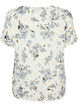 Blus med tryck och lurex, White Flower/Gold, Packshot image number 1