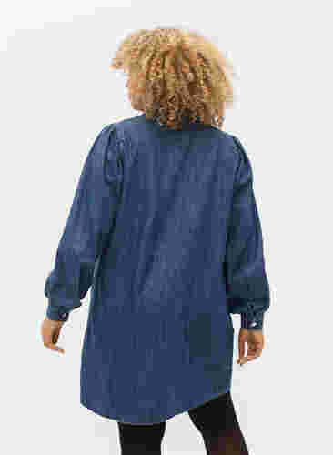 Denim skjortklänning i bomull, Dark blue denim, Model image number 1