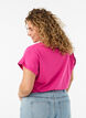 Kort&auml;rmad t-shirt i bomullsmix, Rosa, Model image number 2