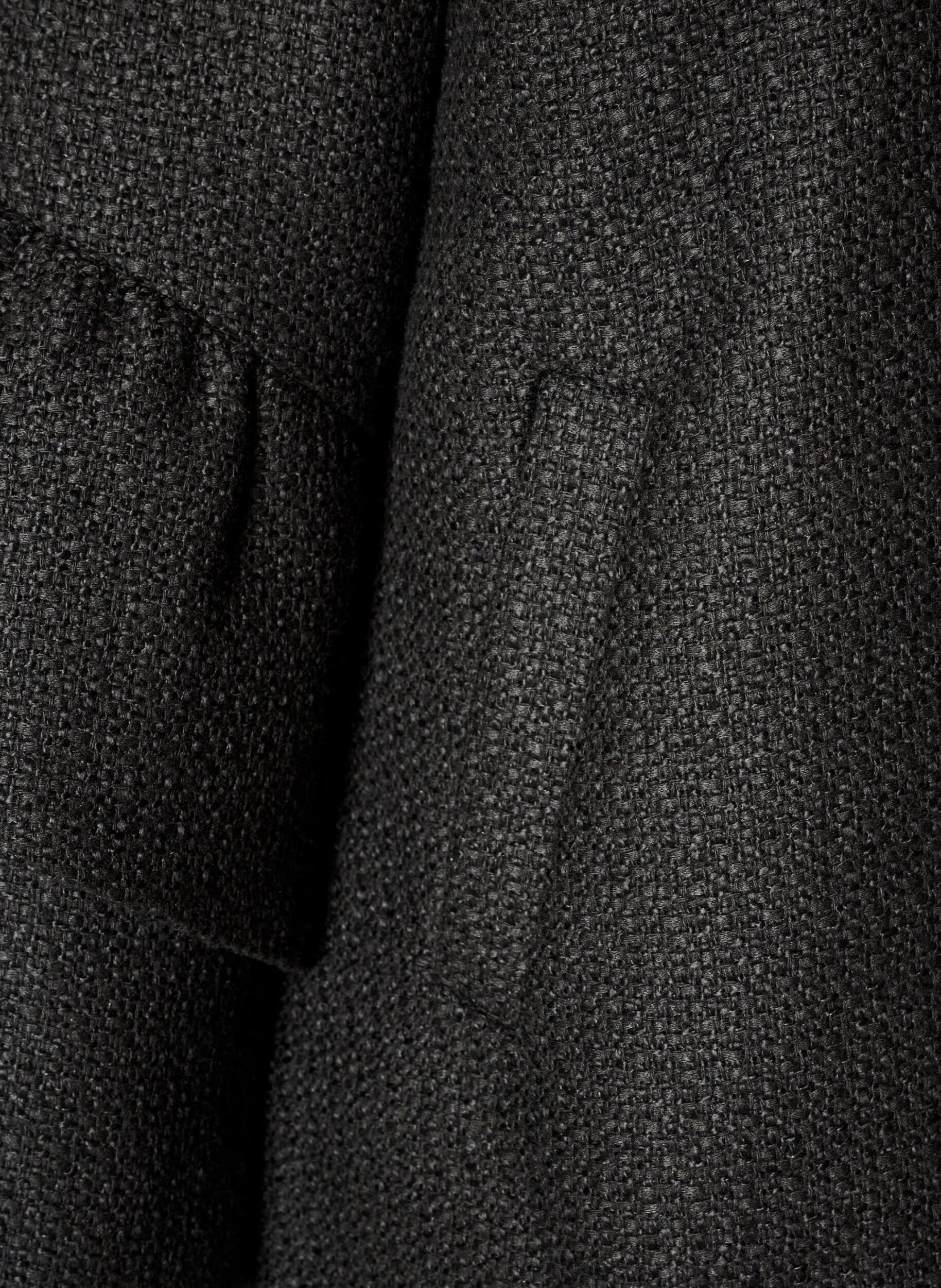 ZizziJacka i boucl&eacute; med volangdetaljer, Svart, Packshot image number 3