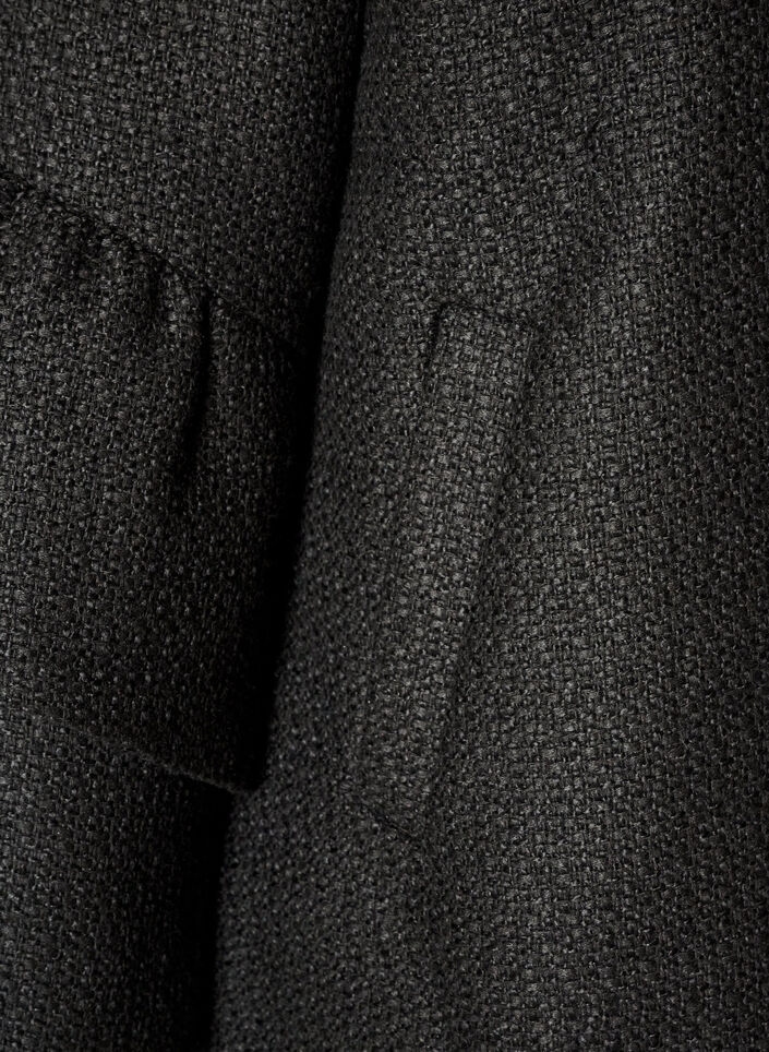 Jacka i boucl&eacute; med volangdetaljer, Svart, Packshot image number 3