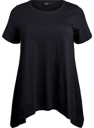 T-shirt med rund hals och A-linjeform, Svart