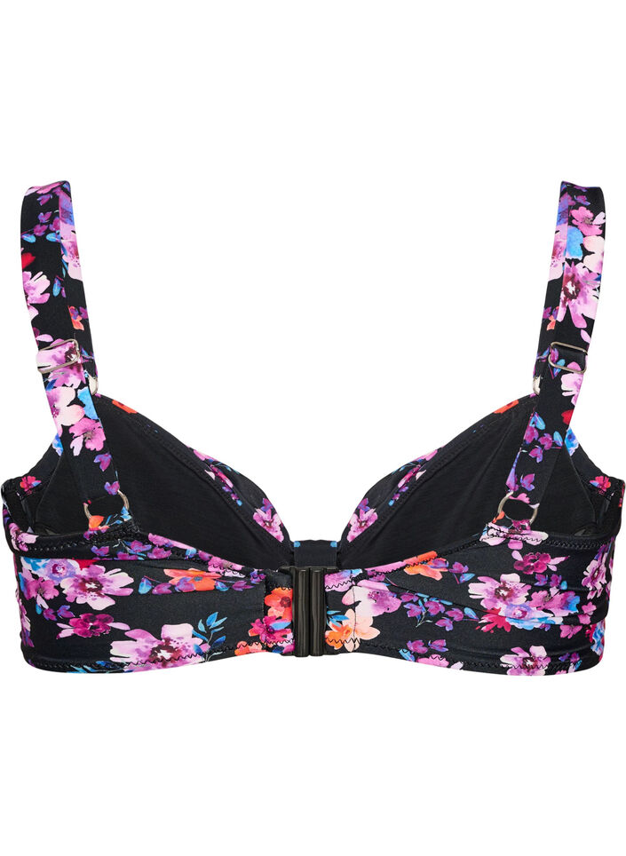 Bikinitopp med bygel och m&ouml;nster, Lila, Packshot image number 1