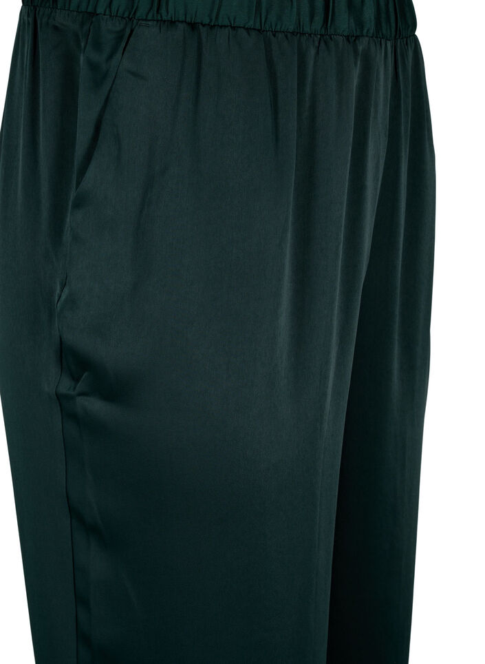 Pyjamasbyxor i satin med resår i midjan, Scarab, Packshot image number 2