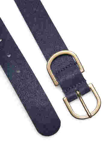 Bälte med guldspänne i lädermix, Black, Packshot image number 2