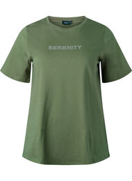 T-shirt i ekologisk bomull med text, Thyme SERENITY
