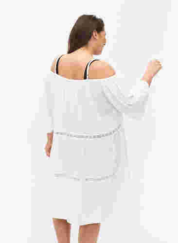 Strandtunika med off-shoulder, White, Model image number 1