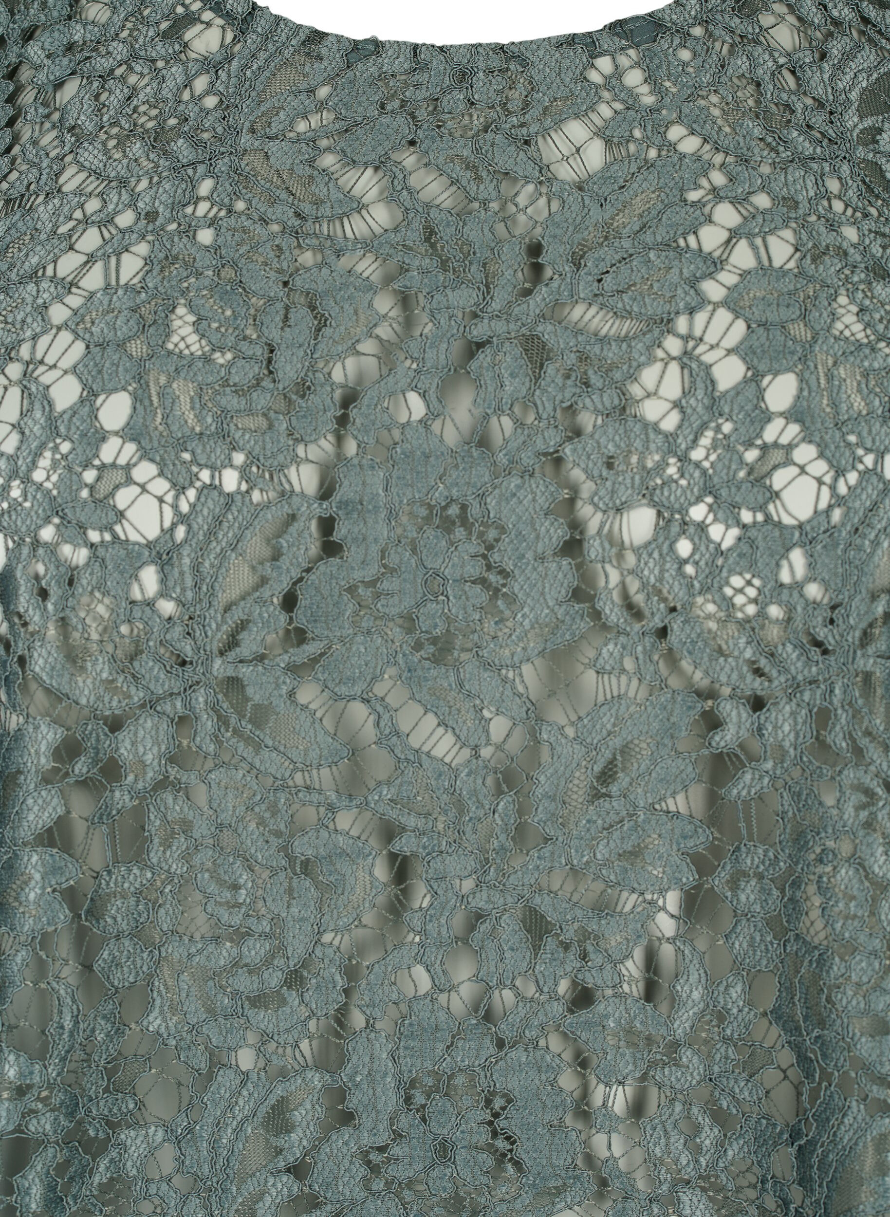 Zizzi FLASH &ndash; L&aring;ng&auml;rmad spetsblus, Balsam Green, Packshot image number 2