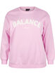 Sweatshirt med frott&eacute;text, Rosa, Packshot image number 0