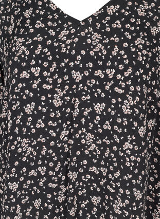 Viskostunika med mönster och korta ärmar, Black Flower AOP, Packshot image number 2