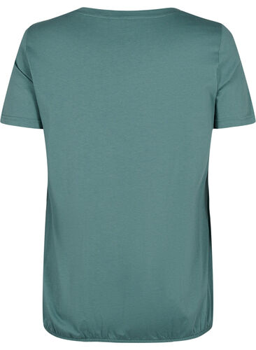 Kortärmad t-shirt i bomull med resårkant, Sea Pine W. Life, Packshot image number 1