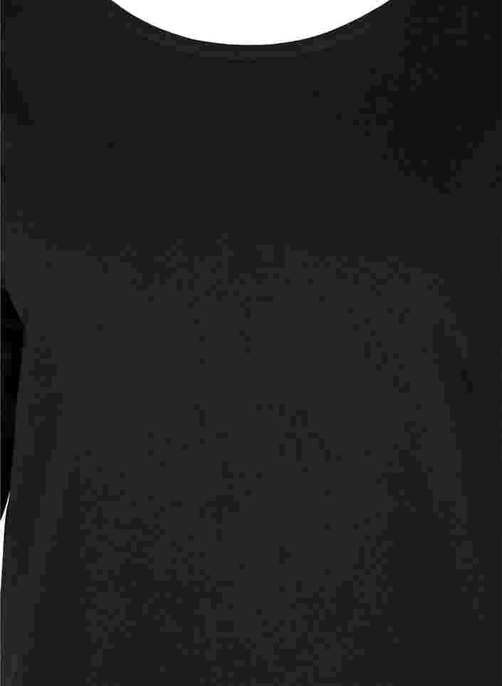 Bomullsklänning med 3/4 ärmar och fickor, Black, Packshot image number 2
