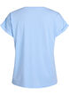 Kort&auml;rmad t-shirt i bomullsblandning, Bl&aring;, Packshot image number 1