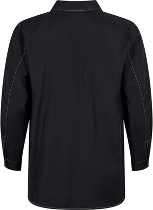 Skjorta med kontrastsömmar, Black, Packshot image number 1