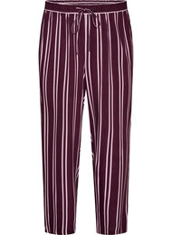 L&ouml;sa pyjamasbyxor med r&auml;nder, M&ouml;rk Bordeaux