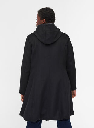 Jacka med ull och huva, Black, Model image number 1