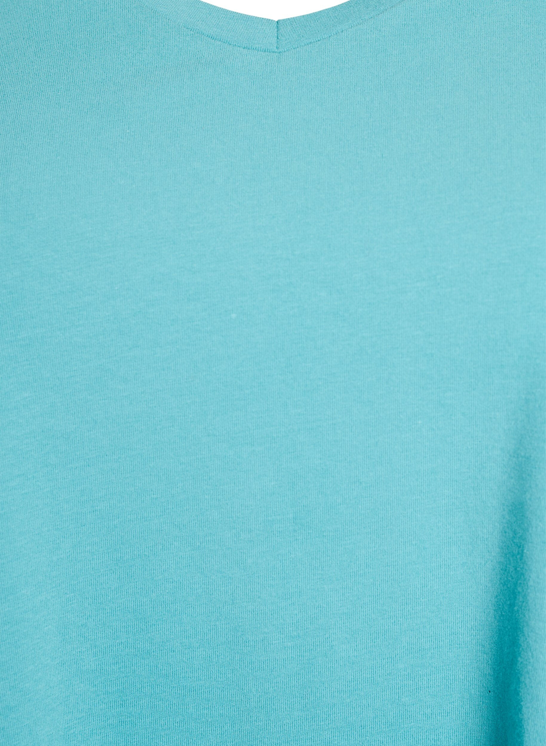 ZizziEnf&auml;rgad t-shirt i bomull, Bl&aring;, Packshot image number 2