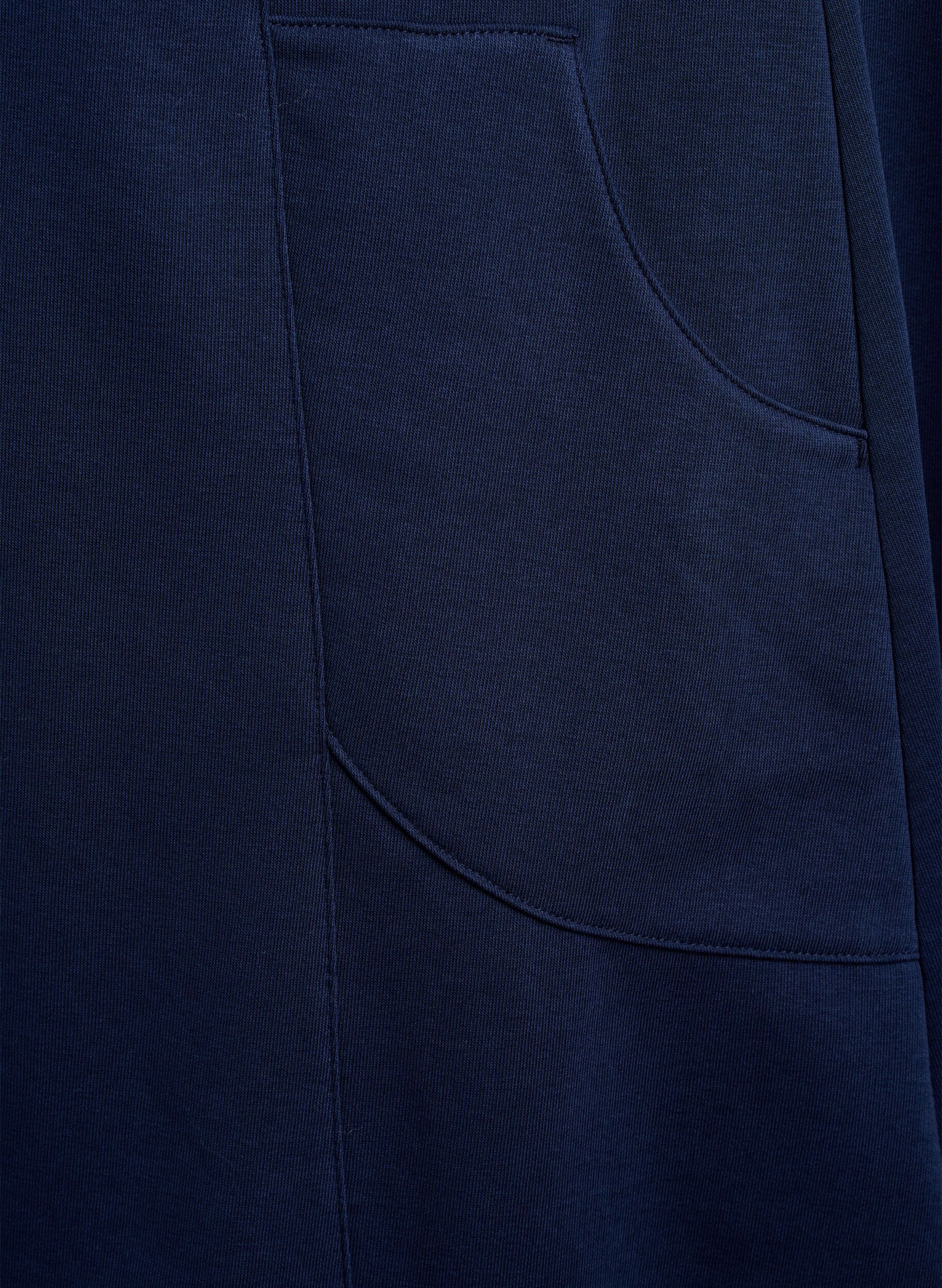 Zizzi Jerseykl&auml;nning med korta &auml;rmar och fickor, Bl&aring;, Packshot image number 3