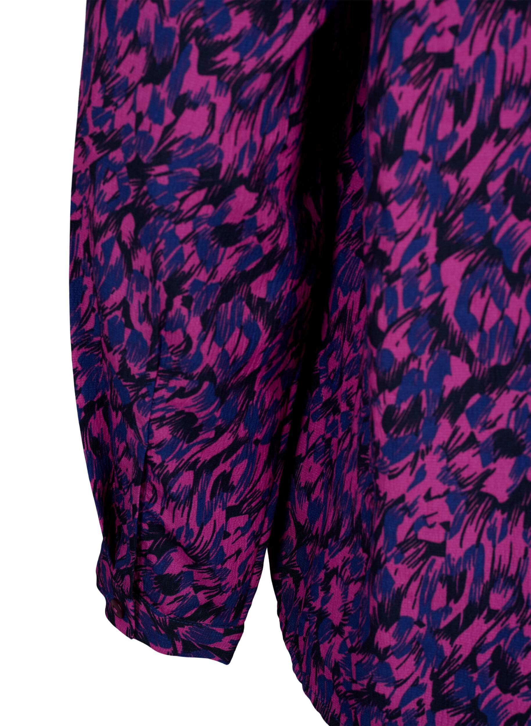 Zizzi FLASH - L&aring;ng&auml;rmad blus med tryck, Pink Blue AOP, Packshot image number 3
