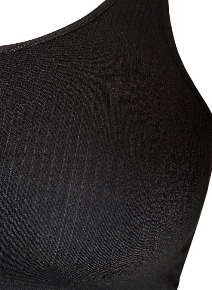 S&ouml;ml&ouml;s ribbad sport-BH, Svart, Packshot image number 3
