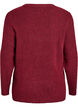 Melerad stickad blus med rund hals, R&ouml;d, Packshot image number 1
