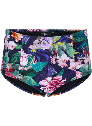Bikiniunderdel med hög midja och blommigt tryck, Flower Print, Packshot image number 0