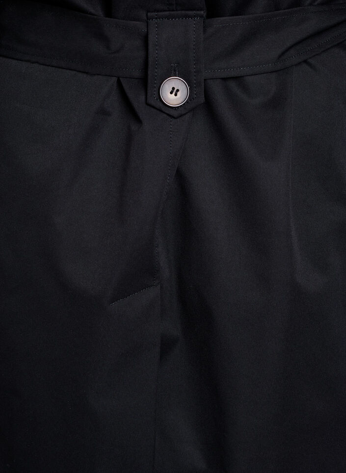 Halvlång trenchcoat med skärp, Black, Packshot image number 4