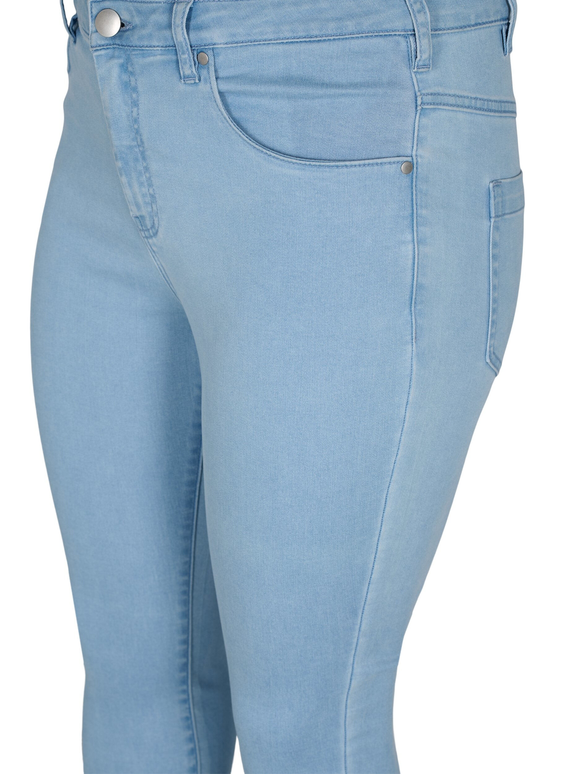 Zizzi Super slim Amy jeans med h&ouml;g midja, Ex Lt Blue, Packshot image number 2