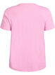 Enkel t-shirt i bomull med rund halsringning, Rosa, Packshot image number 1