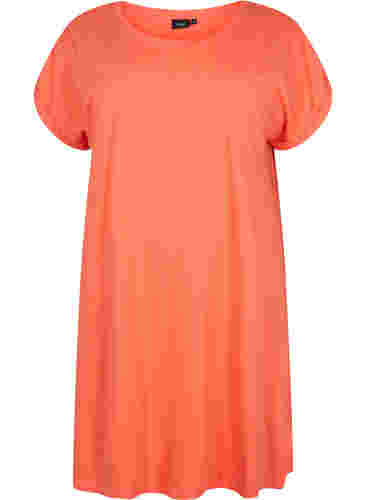 2-pack klänningar i bomull med korta ärmar, Living Coral / Black, Packshot image number 3
