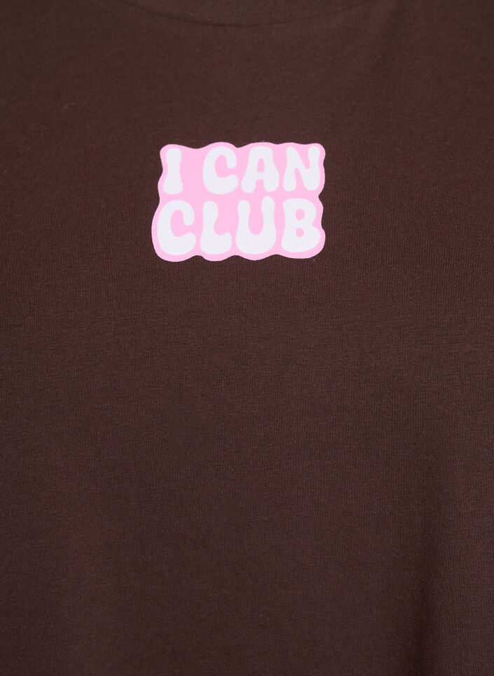 Sportig t-shirt i ekologisk bomull, Brun, Packshot image number 2