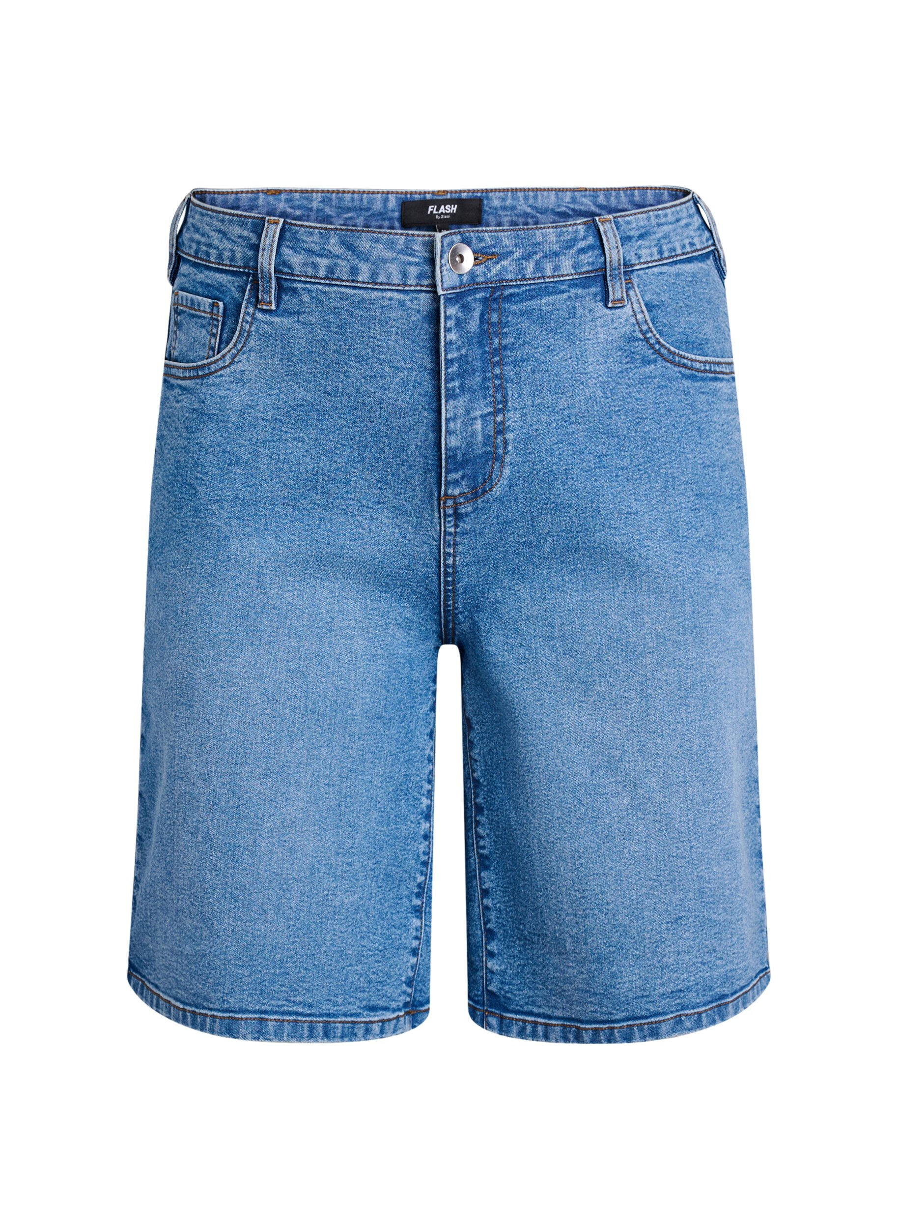 FLASH - L&ouml;sa jeansshorts med h&ouml;g midja